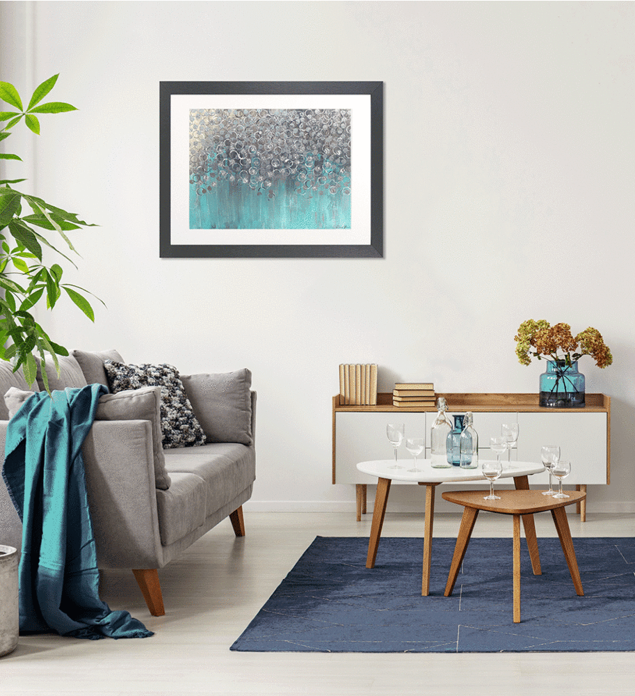 Raining On Aqua By Debra Bryan - Framed Art