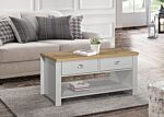 Highgate 2 Drawer Coffee Table Grey & Oak