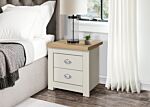 Highgate 2 Drawer Bedside Cream & Oak