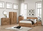 Stockwell 2 Drawer Bedside Rustic Oak