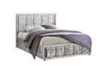Hannover Double Ottoman Bed Steel Crushed Velvet
