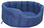 P&l Country Dog Heavy Duty Oval Waterproof Navy Blue Softee Beds Size Jumbo Internal L90cm X W74cm X H25cm / Base Cushion 8cm Thickness