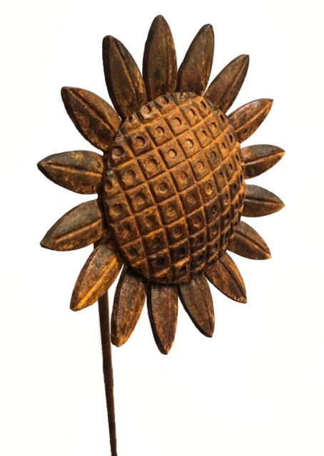 Sunflower 4ft Plant Pin Bare Metal/ready To Rust