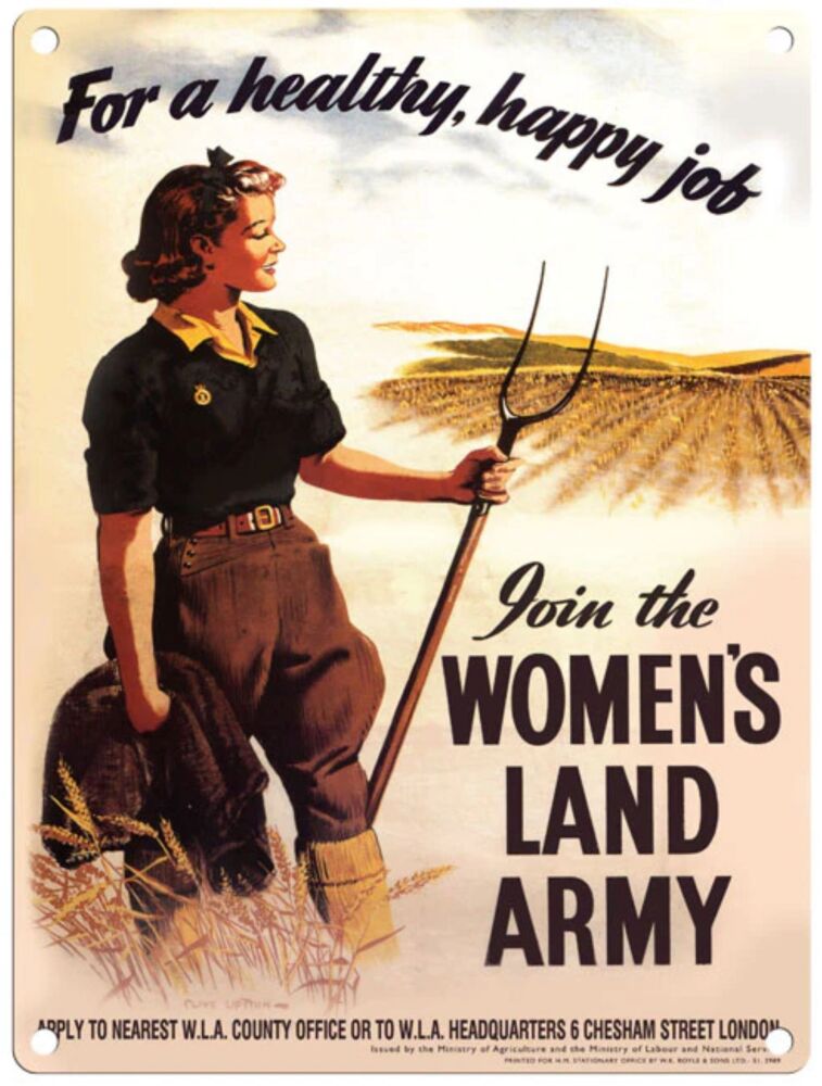 Small Metal Sign 45 X 37.5cm Vintage Retro Women's Land Army