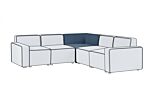 Lago Combination Sofa Single Seat Section - Grey