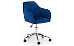Kahlo Velvet Swivel Office Chair Blue/chrome