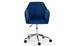 Kahlo Velvet Swivel Office Chair Blue/chrome