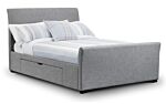 Capri Fabric Bed With Drawers Light Grey 135cm