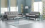 Monza 2 Seater Compact Retro Sofa - Grey