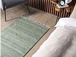 Area Rug Light Green Recycled Pet 80 X 150 Cm Indoor Outdoorwith Fringe Beliani