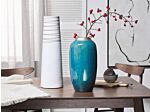 Decorative Vase Blue Terracotta Elegant Beliani