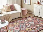 Area Rug Mulitcolour Wool 200 X 200 Cm Thick Dense Pile Oriental Pattern Kilim Beliani