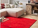 Shaggy Area Rug Red 200 X 300 Cm Modern High-pile Machine-tufted Carpet Beliani