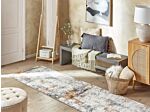 Area Rug Grey 80 X 300 Cm Oriental Distressed Living Room Bedroom Beliani