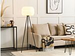 Floor Lamp White Paper Shade Black Metal Legs Modern Contemporary Design Tripod Base Standing Light Beliani