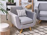 Armchair Slipcover Grey Velvet Replacement Removable Zippered Cover Beliani