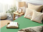 Fitted Sheet Green Cotton 140 X 200 Cm Elastic Edging Solid Pattern Classic Style For Bedroom Beliani