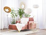 Chaise Lounge Pink Velvet Tufted Fabric Modern Living Room Reclining Day Bed Gold Legs Track Arms Beliani