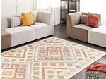 Kilim Area Rug Multicolour Cotton 200 X 300 Cm Low Pile Geometric Pattern With Tassels Rectangular Traditional Beliani