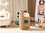 Wicker Dragon Basket Natural Rattan Woven Toy Hamper Child's Room Accessory Beliani
