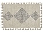Area Rug Beige Cotton 160 X 230 Cm Rectangular With Tassels Geometric Pattern Boho Oriental Style Beliani