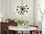 Pendant Lamp Black Metal115 Cm 15-lightbulb Fixture Exposed Ambient Lighting Beliani