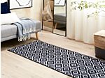 Runner Rug Runner Black And White Polyester 70 X 200 Cm Modern Living Room Bedroom Decorations Beliani