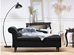 Chaise Lounge Black Velvet Upholstery With Storage Left Hand With Bolster Beliani