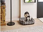 Pet Bed Dog Cat Grey Linen Square Chequered Pattern Beliani