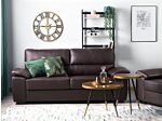 Sofa Brown 3 Seater Faux Leather Living Room Beliani