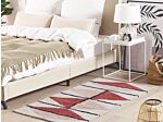 Area Rug Multicolour Cotton 80 X 150 Cm Low Pile Geometric Pattern Rectangular Retro Beliani