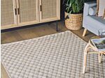 Area Rug Beige Jute And Wool 140 X 200 Cm Hand Woven Small Pattern Boho Hallway Bedroom Beliani