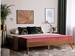 Eu King Size Bed Frame Dark Mdf 5ft3 With Slatted Frame Beliani