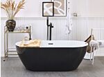 Whirlpool Bath Hot Tub Black Spa Free Standing Jets Modern Bathroom Beliani
