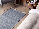 Area Rug Grey Recycled Pet 80 X 150 Cm Indoor Outdoorwith Fringe Beliani