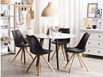 Set Of 2 Dining Chairs Black Faux Leather Seat Sleek Wooden Legs Armless Modern Beliani