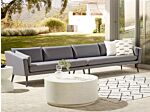 Outdoor Sofa Grey Polyester Upholstery 4 Seater Garden Couch Uv Water Resistant Modern Design Living Room Beliani