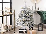 Artificial Christmas Tree White Pvc Metal Base 120 Cm Snowed Scandinavian Style Beliani