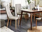 Set Of 2 Dining Chairs Light Grey Faux Leather Upholstery Steel Legs Seat High Back Modern Design Beliani