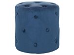 Round Tufted Navy Blue Ottoman Pouffe Quilted Footstool Chesterfield Beliani