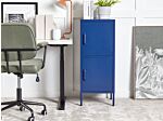 2 Door Storage Cabinet Navy Blue Metal Home Office Unit Steel 4 Shelves Beliani