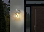 Outdoor Wall Light Lamp White Sconce Lantern Lamp Metal Iron Aluminium Glass Matte Traditional Design Patio Garden Beliani