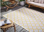 Area Rug Yellow Fabric 160 X 230 Cm Reversible Outdoor Indoor Moroccan Beliani