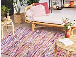 Rug Multicolour Cotton 160 X 230 Cm Rectangular Handmade Boho Eclectic Beliani