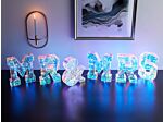 6 Piece Led Decoration Multicolour Iridescent Letter Lights Mr&mrs Lighted Signs Usb Powdered Beliani