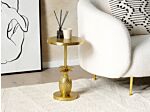 Side Table Gold Metal 29 X 29 X 49 Cm Accent Pineapple End Table Glam Living Room Beliani