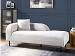 Chaise Lounge Light Grey Velvet 2 Seater Left Hand Throw Cushion Retro Minimalistic Beliani