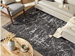 Area Rug Dark Grey Viscose With Cotton Backing With Fringes 160 X 230 Cm Style Modern Glam Beliani