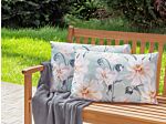 Set Of 2 Garden Cushions Blue Polyester Floral Pattern 40 X 60 Cm Modern Outdoor Decoration Water Resistant Beliani