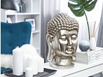 Decorative Figurine Silver Ceramic Buddha Head Statuette Ornament Glamour Style Decor Accessories Beliani